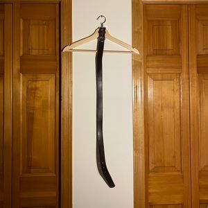 Brown belt with silver buckle